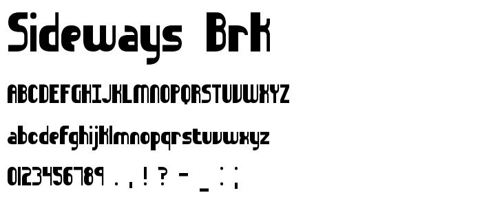 Sideways BRK font